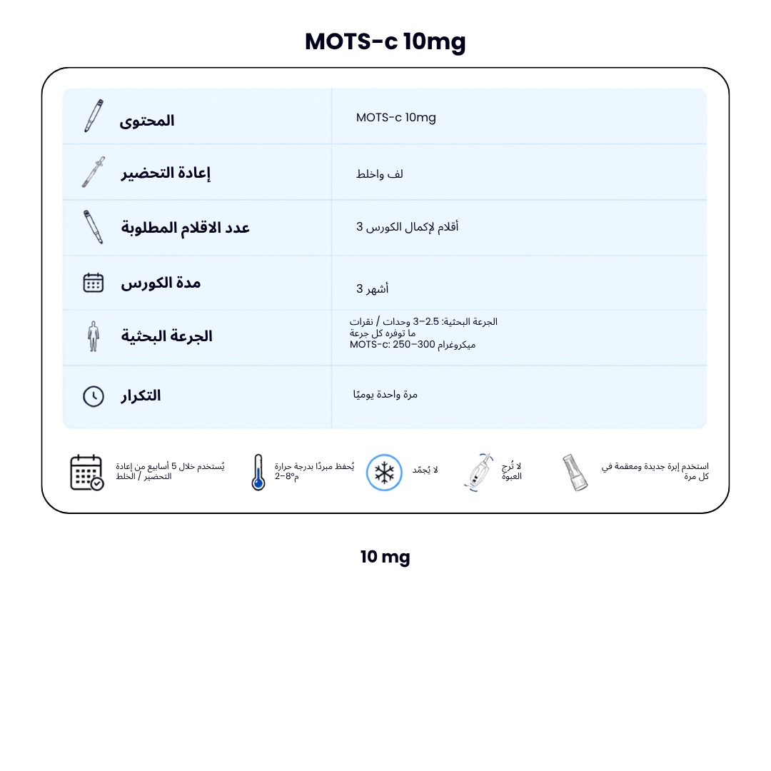 MOTS-c 10 mg New Dual Chamber Pen - Mitochondrial Energy & Metabolic Boost