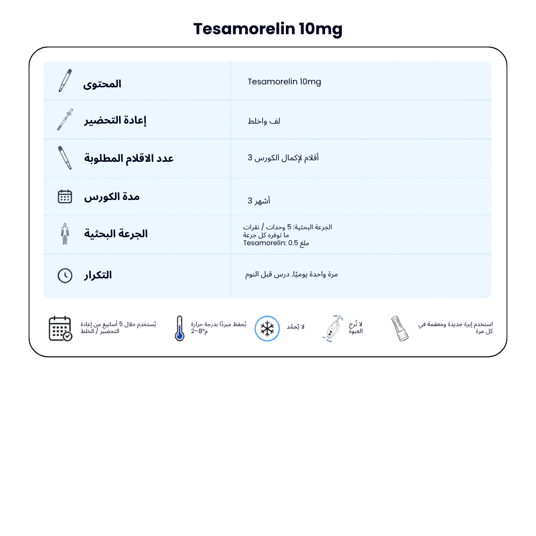 Tesamorelin 10mg New Dual-Chamber Pen — GH Support + Visceral Fat Support