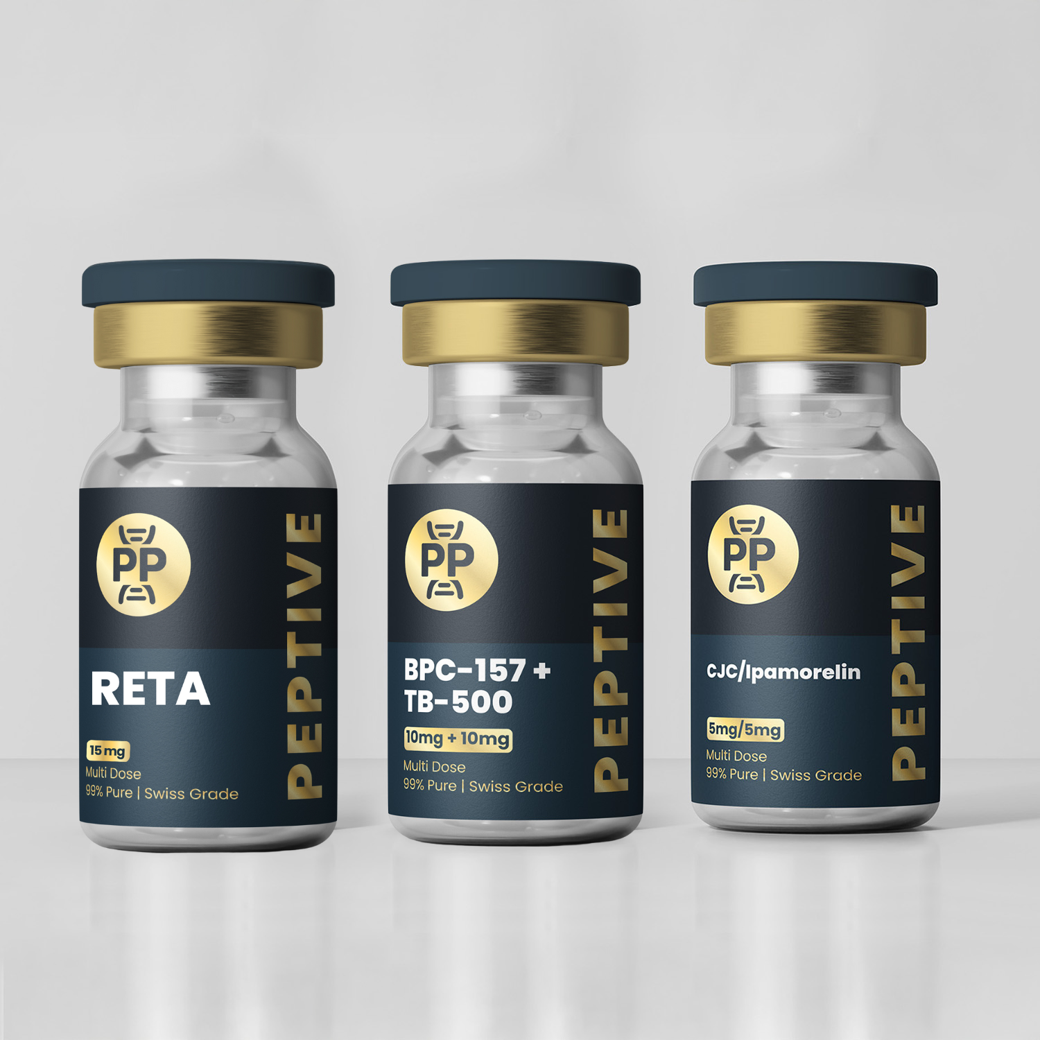 Muscle-Build &amp; Fat-Loss Stack (Ret 15mg + Cjc 5mg/Ipa 5mg + Bpc-157 10mg/Tb500 10mg)